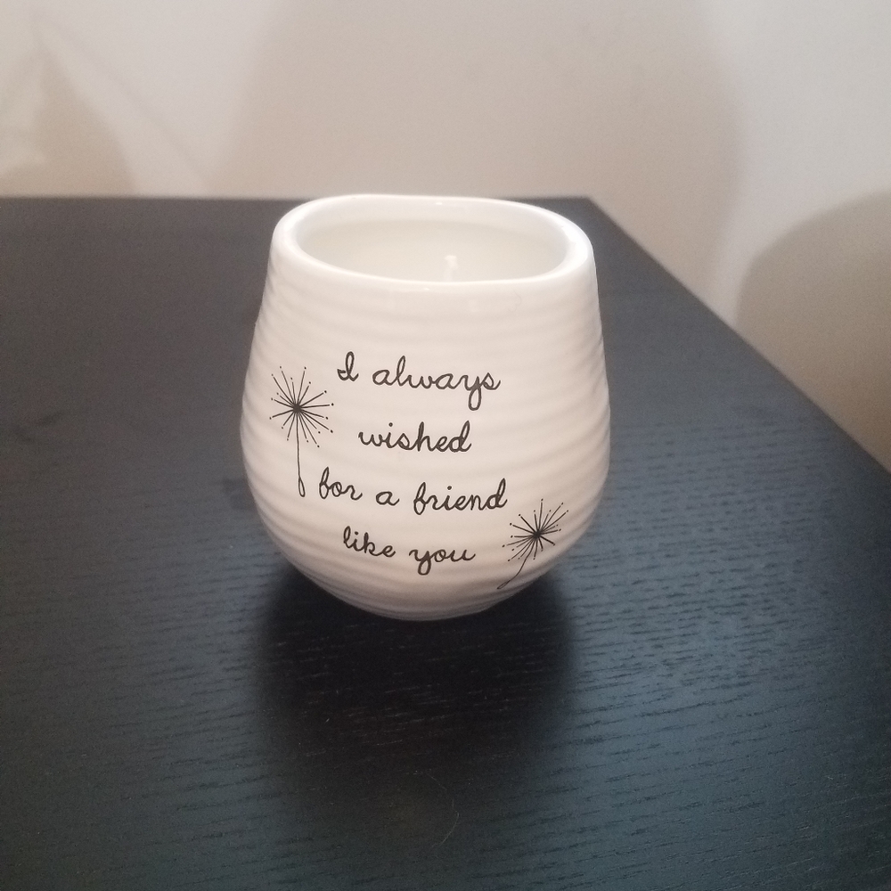 "I always wished for a friend like you" candle